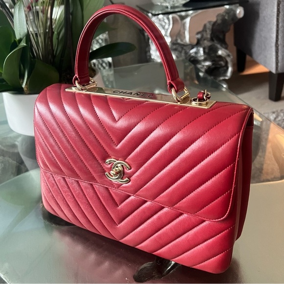 Chanel red trendy CC top handle shoulder bag - Picture 14 of 16
